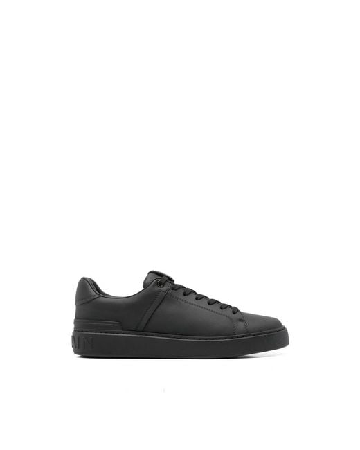 Balmain Black Sneakers Calf Leather for men