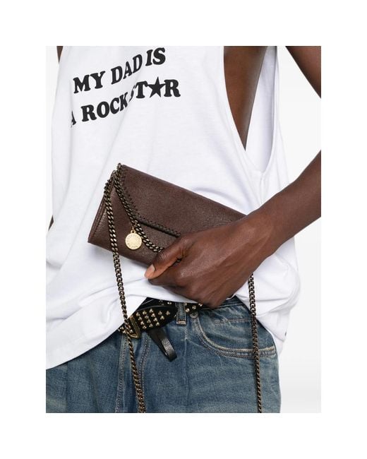 Stella McCartney Brown Falabella Wallet-On-Chain Clutch Bag