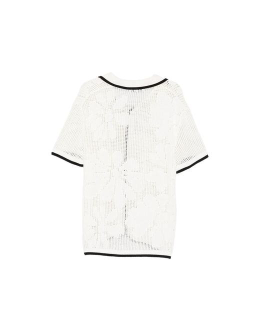 Maison Labiche White Beurert Flowers Contrast-Trim Shirt for men