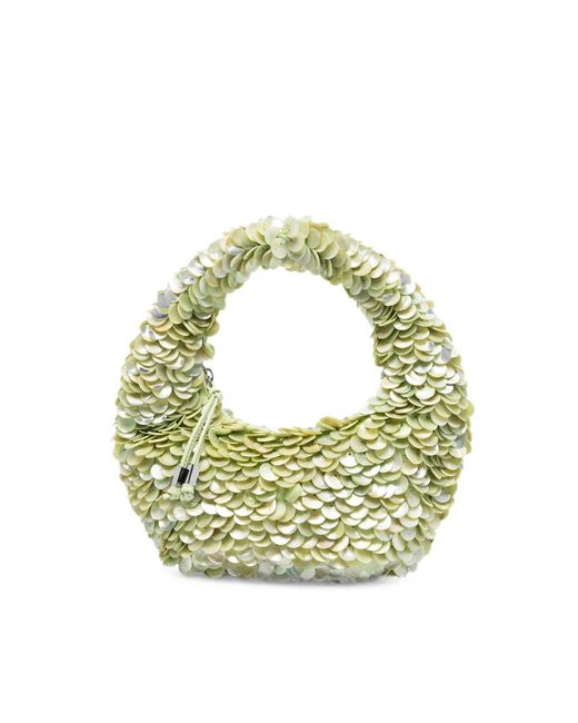 Staud Green Reef Sequin-Embellished Tote Bag