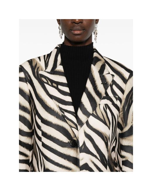 Eraldo Black Zebra-Print Coat