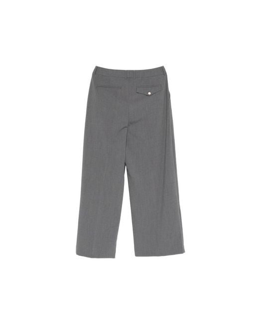 THESTROY Gray Pleated Trousers