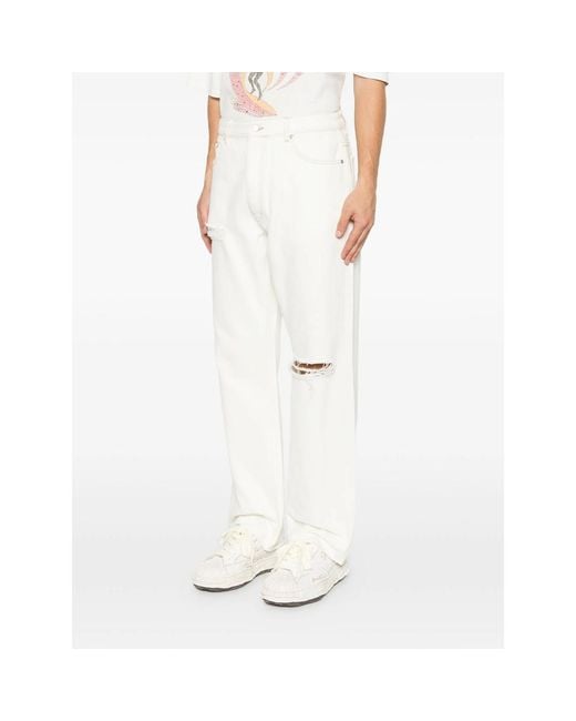 Represent White Heaton Distressed Straight-Leg Jeans for men