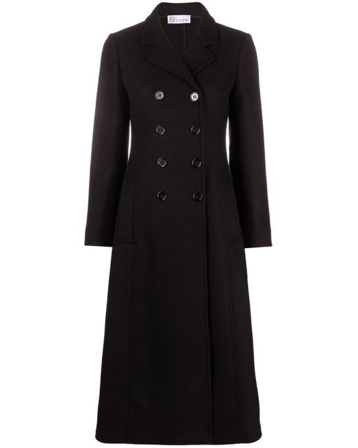 RED Valentino Black Double-breasted Coat