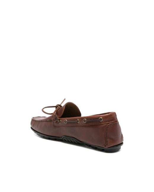 Barbour Brown Courage Lace-Up Boat Shoes for men