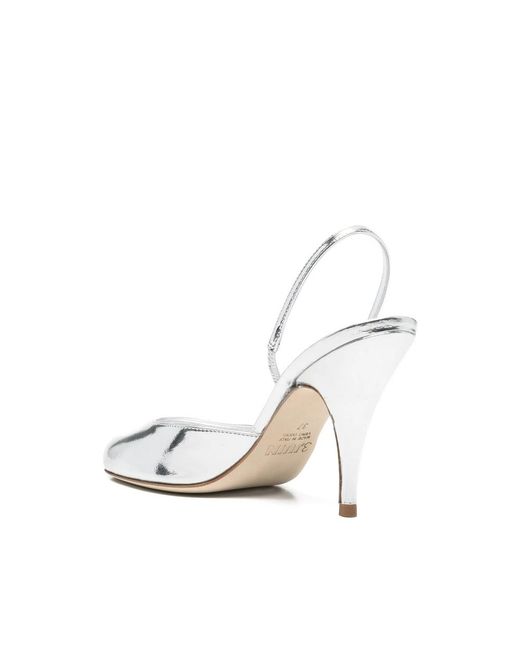 3Juin White Mely Slingback Heeled Sandals
