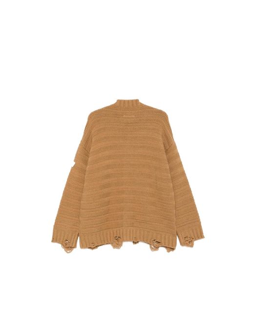 MM6 by Maison Margiela Brown Wool Cardigan for men