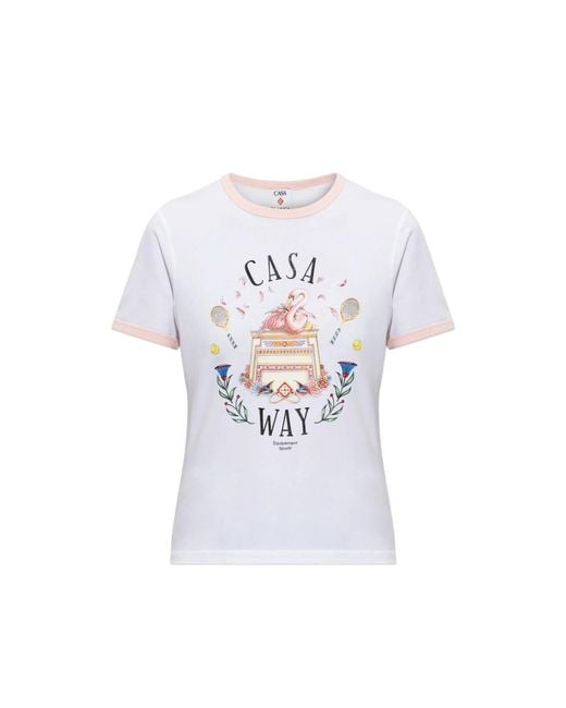 Casablanca White Casa Way Graphic-Print T-Shirt
