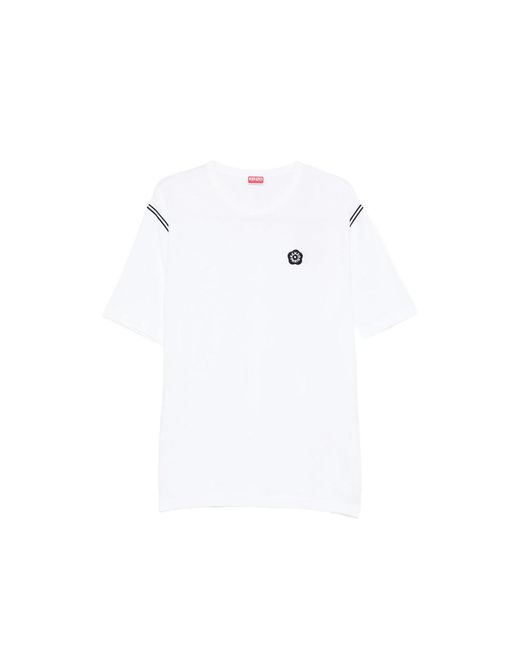 KENZO White Stripe Patch T-Shirt for men