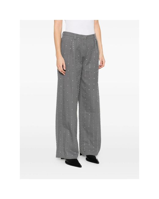 Pinko Gray Wide Trousers
