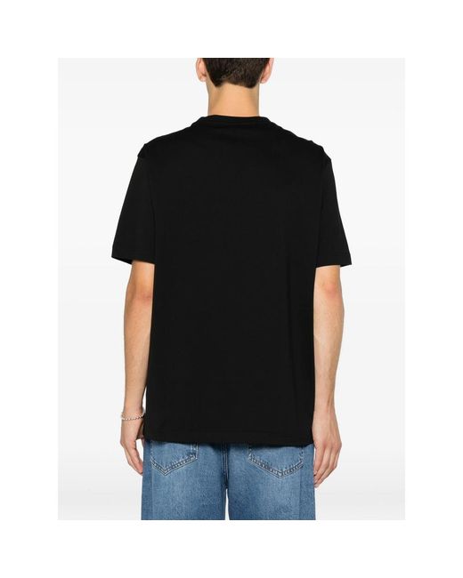 Emporio Armani Black Logo-Print Crew-Neck T-Shirt for men