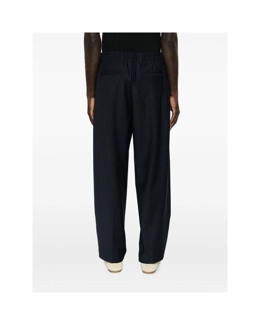 Myths Black Pleated-Front Wide-Leg Trousers for men