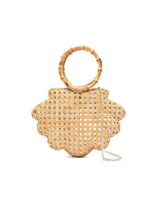Serpui Metallic Ethan Shell Scalloped Tote Bag