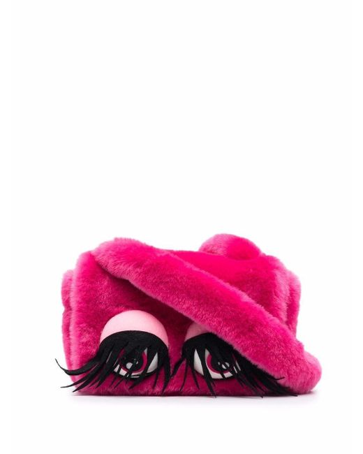 Moschino Pink Eyes Faux-fur Tote Bag