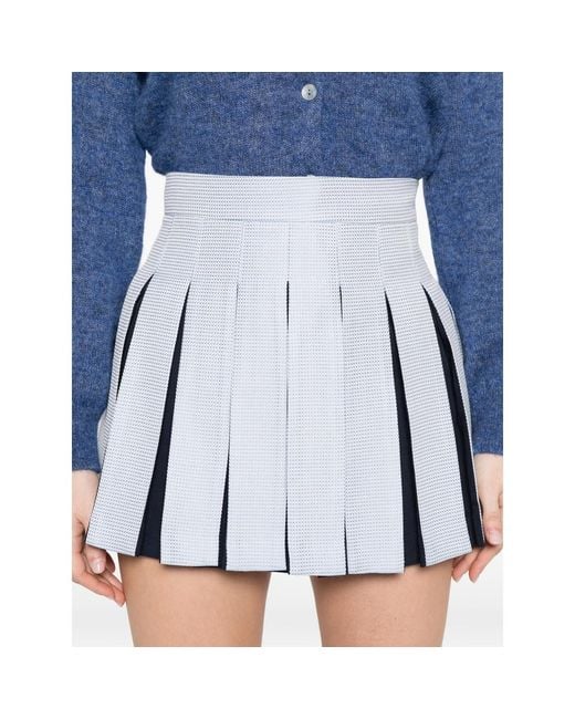 Vivetta White Textured Pleated Mini Skirt