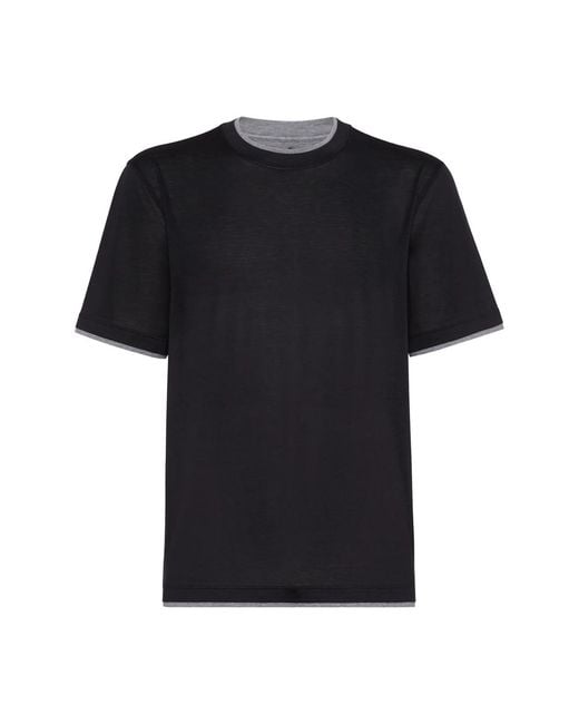 Brunello Cucinelli Black T-Shirts & Vests for men