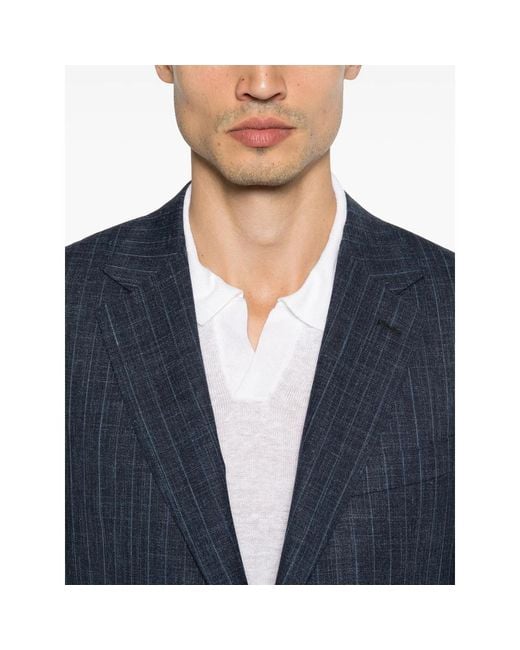 Canali Blue Suit Pinstripe for men
