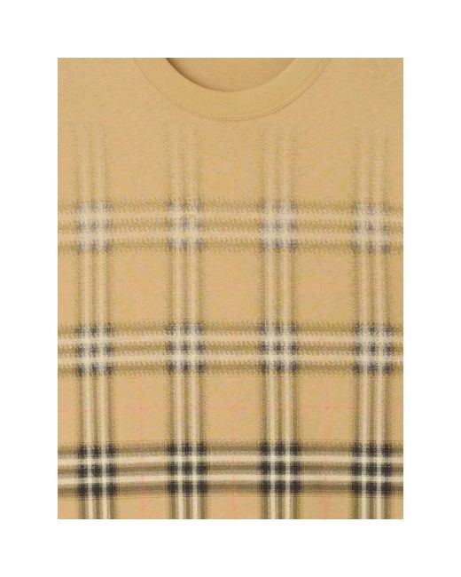 Burberry Natural Gradient Check Cotton T-Shirt for men