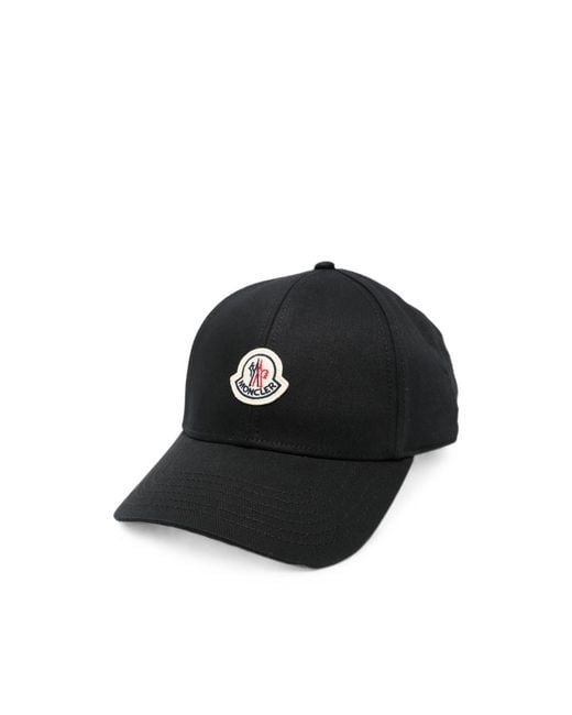 Moncler Black Logo-Patch Cap for men