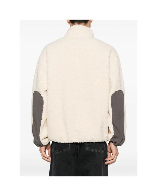 Maison Kitsuné Natural Fleece-Texture Panelled Jacket for men