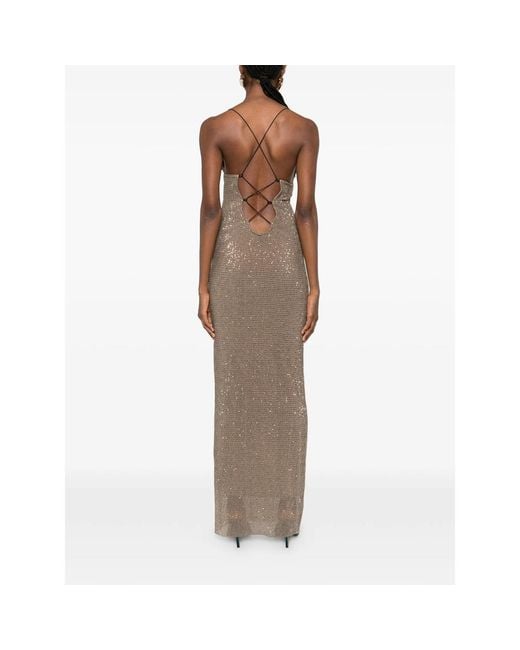 L'idée Brown Cosmopolitan Sequinned Maxi Dress