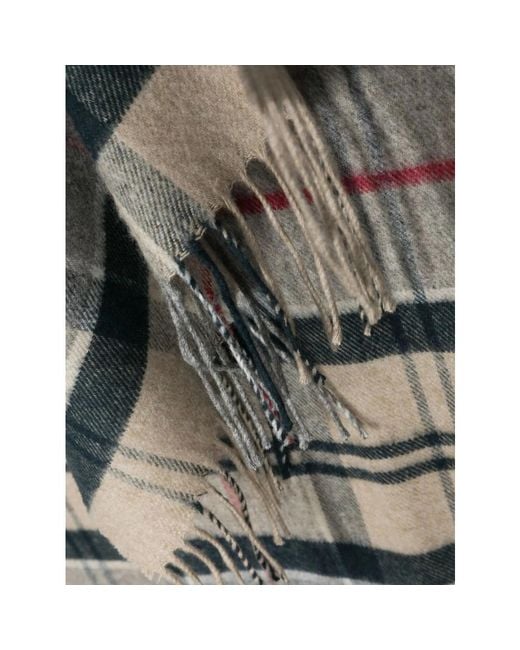 Barbour Gray Tartan Check-Pattern Scarf for men