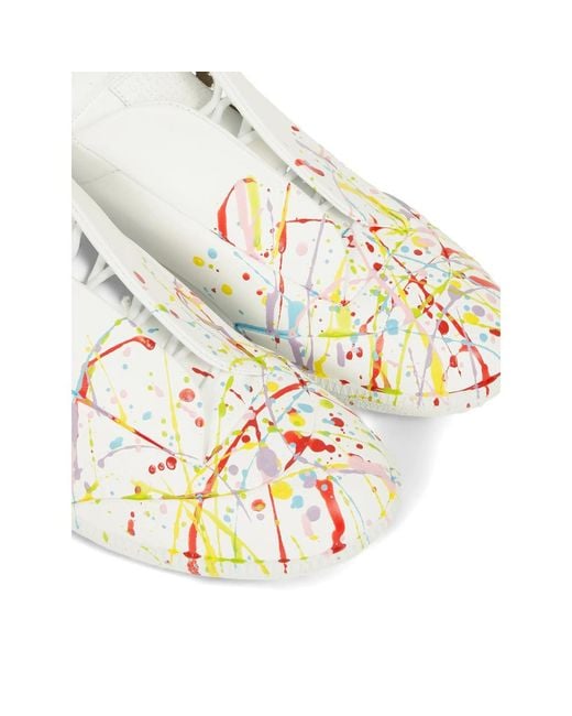 Maison Margiela White Future Paint-Splatter Sneakers for men