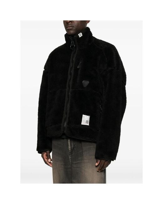Maison Mihara Yasuhiro Black Fleece Zip-Up Jacket for men