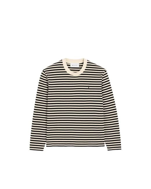 AMI Black Mariniere Cotton T-Shirt With Ami De Coeur for men