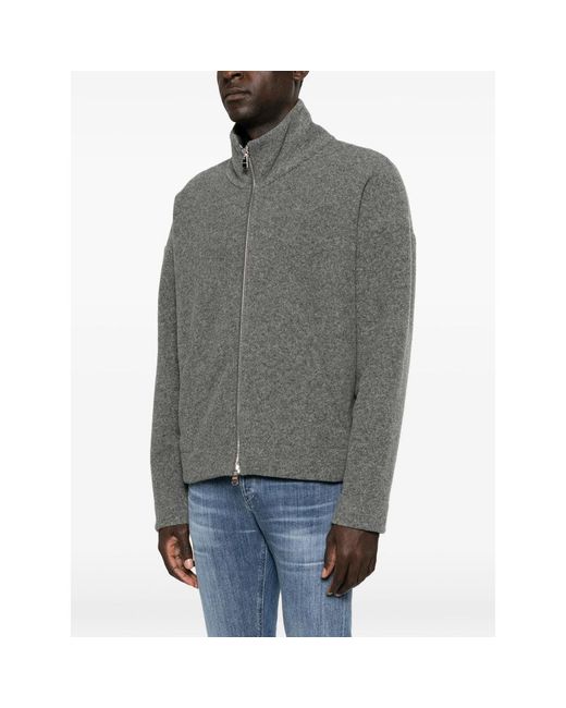 Dondup Gray Zip-Up High-Neck Jacket for men