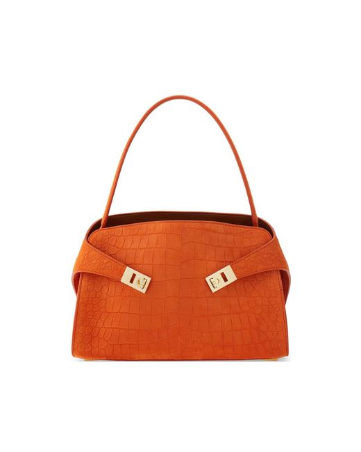 Ferragamo Orange Shoulder Bags
