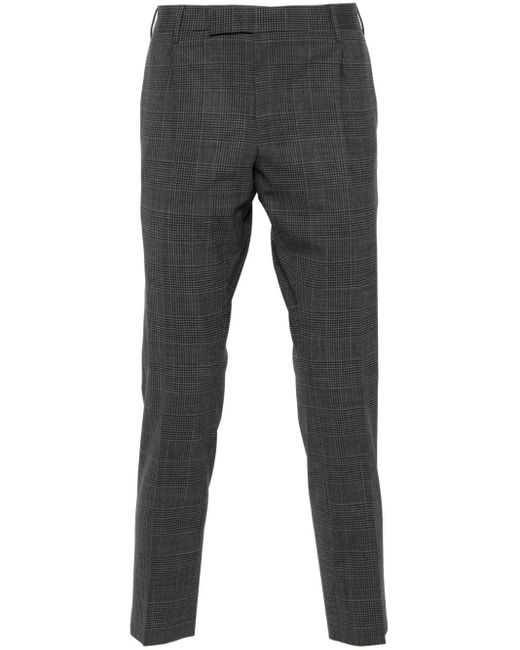 PT Torino Gray Check-Pattern Trousers for men