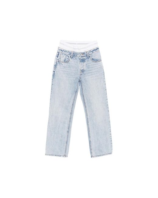 Alexander Wang Blue Buttoned Straight Jeans