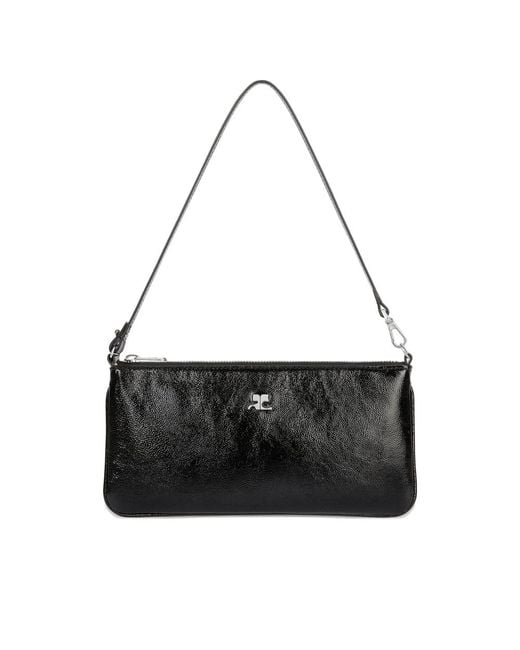Courreges Black Logo-Plaque Clutch Bag for men