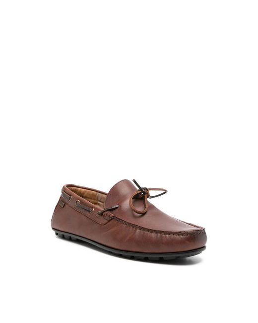Barbour Brown Courage Lace-Up Boat Shoes for men