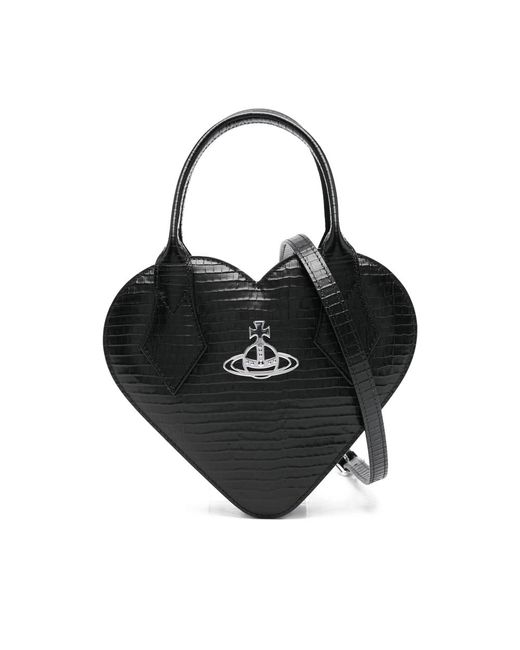 Vivienne Westwood Black Josephine Heart Shoulder Bag