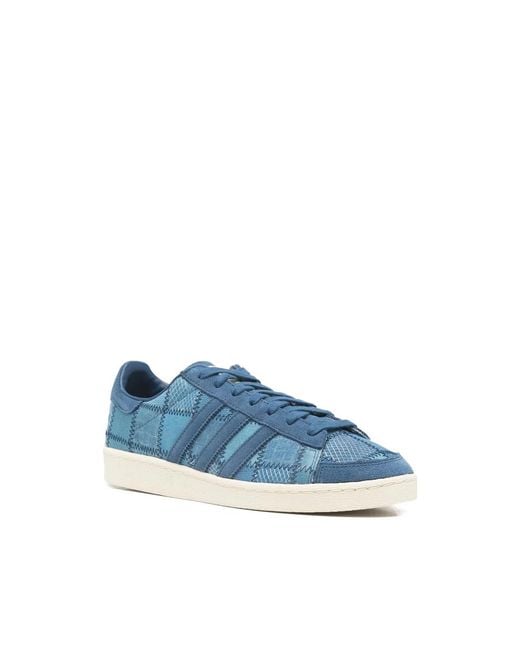 Adidas Blue Jabbar Lo Patchwork-Design Sneakers