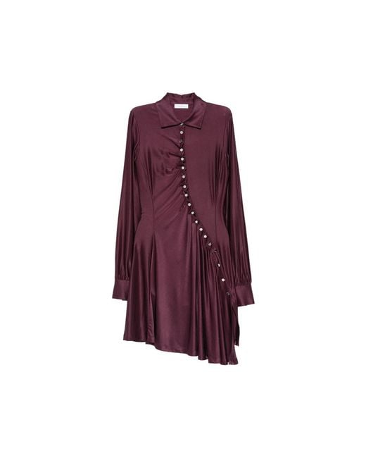 Rabanne Purple Snap-Button Mini Dress
