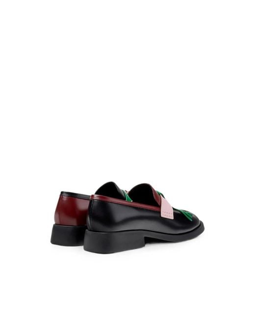 Camper Blue Twins Fringed Leather Loafers