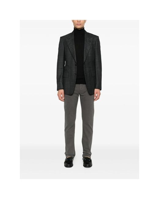 Fedeli Black Turtleneck Sweater for men