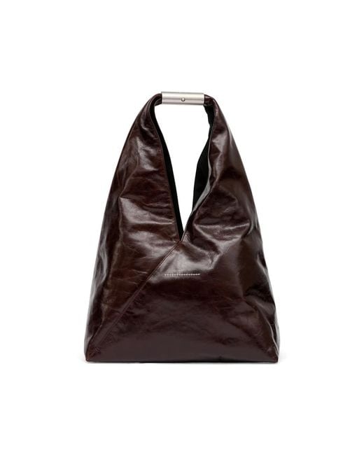 MM6 by Maison Margiela Brown Japanese Calf Leather Tote Bag
