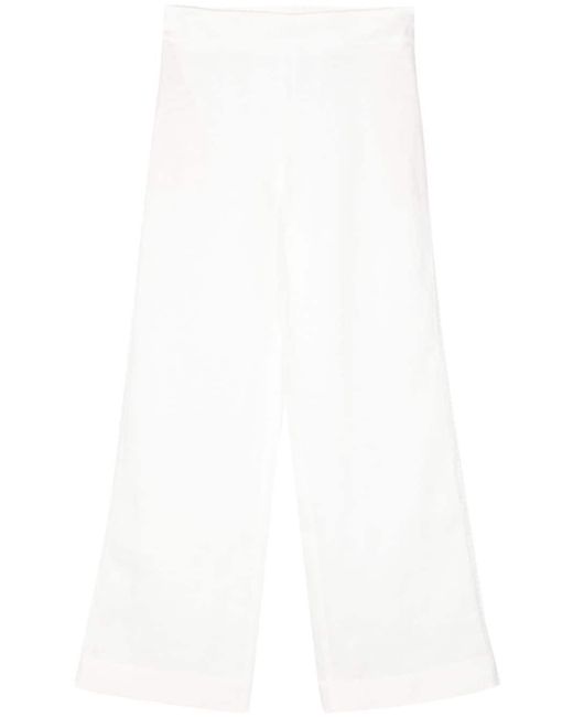 Ermanno Scervino White Embroidered Straight-Leg Trousers