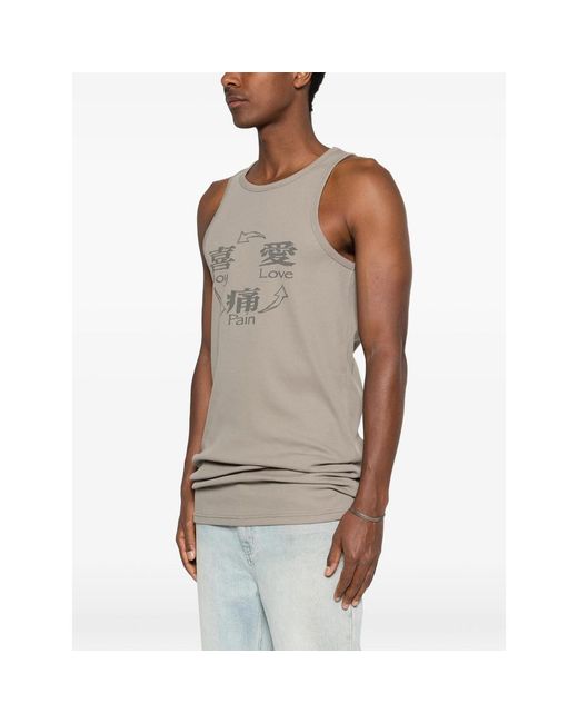 MADFRENZY Gray Joy Love Pain Print Top for men