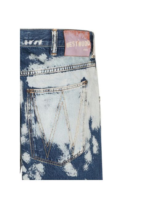 Vivienne Westwood Blue Bleach-Effect Straight-Leg Jeans for men