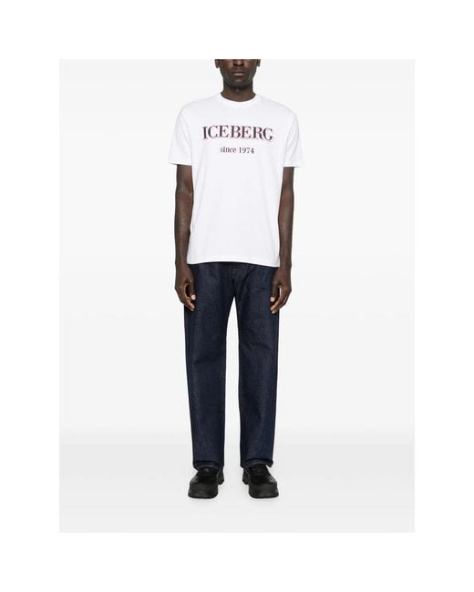 Iceberg Gray Logo-Embroidered Cotton T-Shirt for men