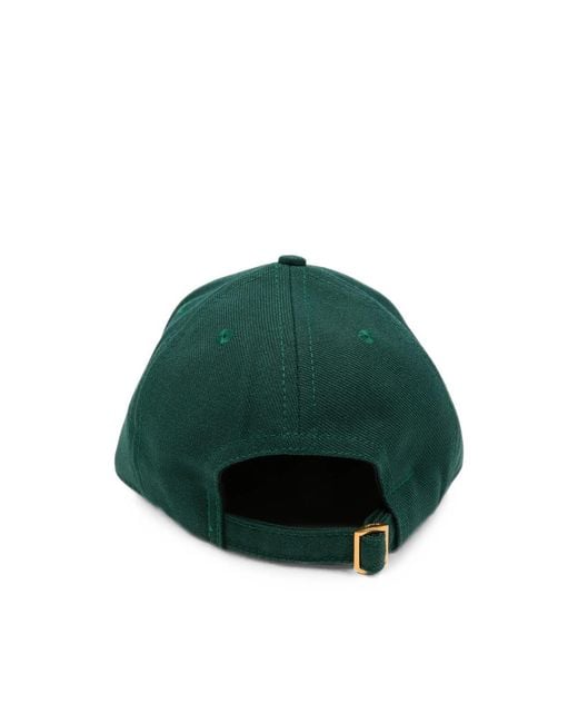 Willy Chavarria Green Embroidered Flat-Peak Cap for men