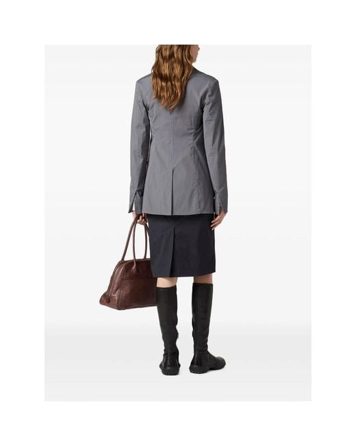 Miu Miu Blue Stretch Poplin Skirt