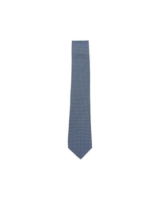 Ferragamo Blue Chicca Gancini-Pattern Tie for men