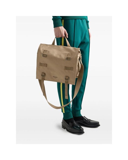 Prada Natural Neutrals Messenger Bags for men
