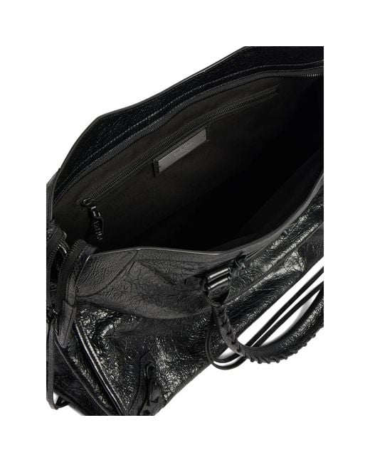 Balenciaga Black Le City Stud-Embellished Large Tote Bag for men